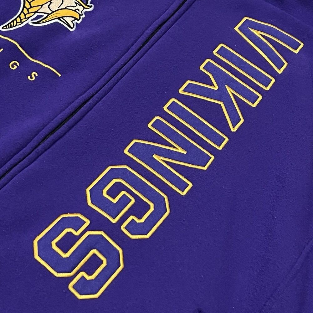 Vintage Minnesota Vikings Reversible Hooded Jacket 2XL Purple/Gray GIII NFL Logo - Picture 13 of 16